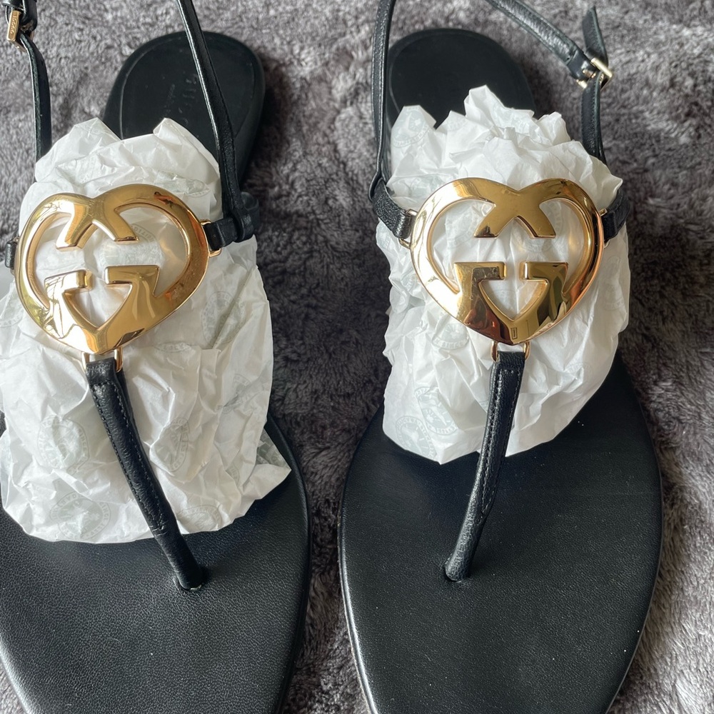 Gucci Women's Sandals with Gold Accent